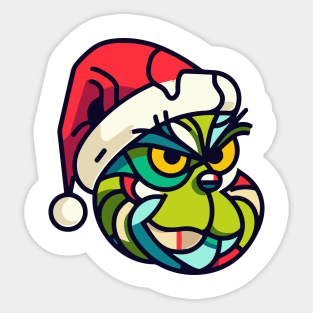 Portrait of Grumpy Santa Sticker